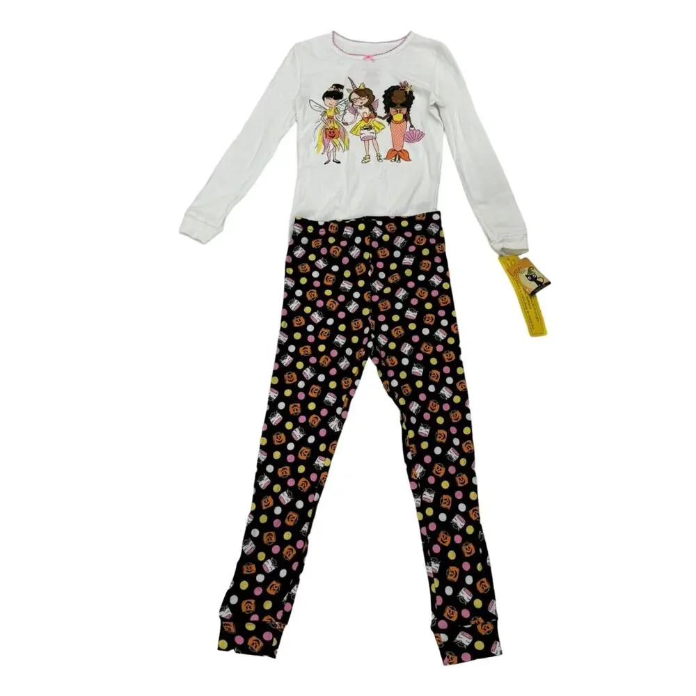 Spooky Night Girls Halloween Pajama Set Size 7 Fairy Unicorn Mermaid Long Sleeve